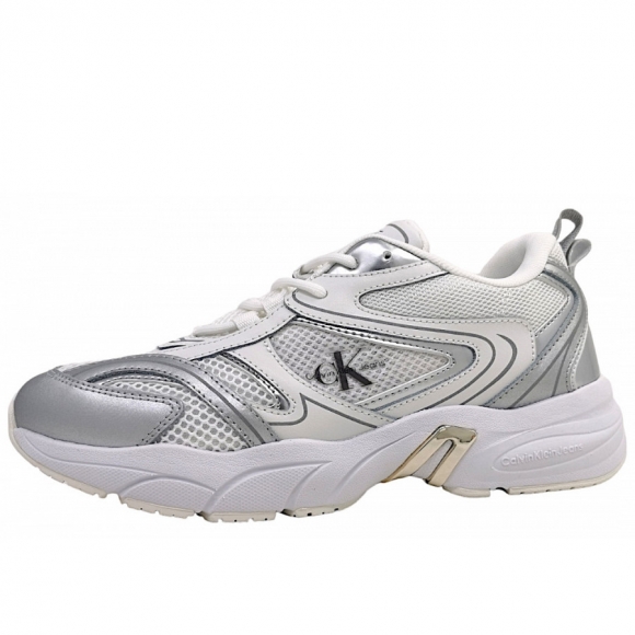 Calvin Klein Retro Tennis Low Lace Sneaker in 01V Bright White