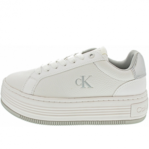 Calvin Klein Bold Flatf Low Lace MG Sneaker in bright white-silver