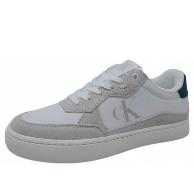 Calvin Klein Classic Cupsole Iconic Sneaker in bright white green Calvin Klein Classic Cupsole Iconic Sneaker in bright white green
