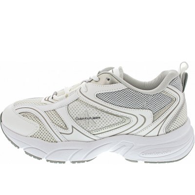 Calvin Klein Retro Tennis Mesh Sneaker in white-silver