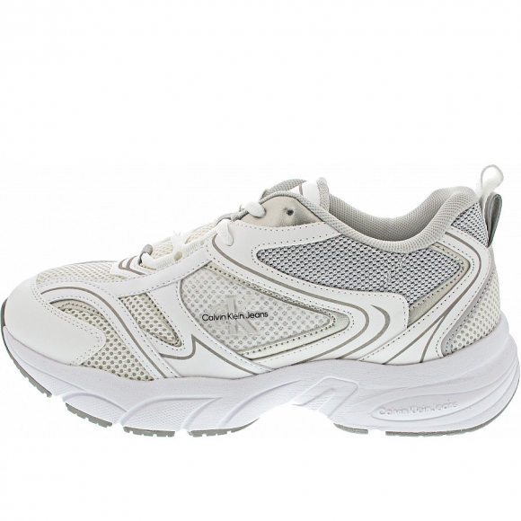 Calvin Klein Retro Tennis Mesh Sneaker in white-silver