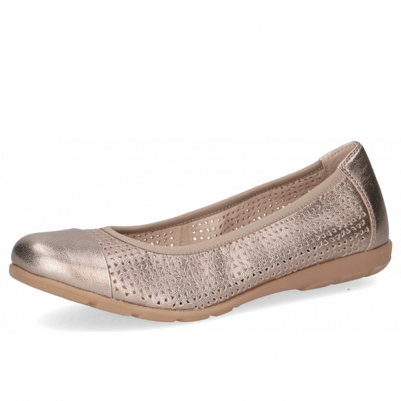 Caprice Ballerina in taupe metallic