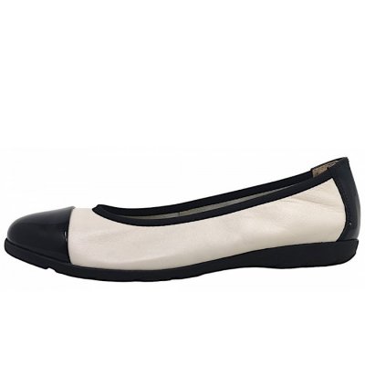 Caprice Ballerina in Cream/ Black 441 Caprice Ballerina in Cream/ Black 441