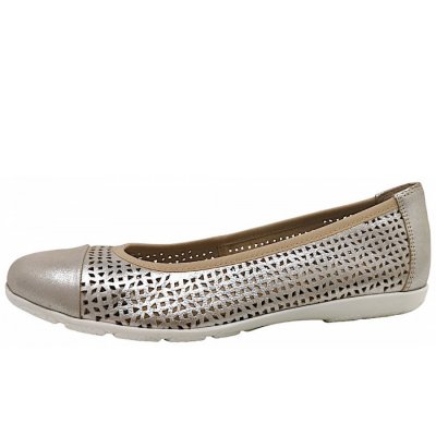 Caprice Ballerina in 341 Taupe Metallic