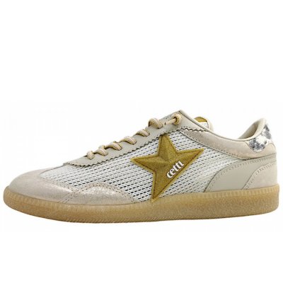 Cetti sportlicher Schnürer in saturno Mesh ivory