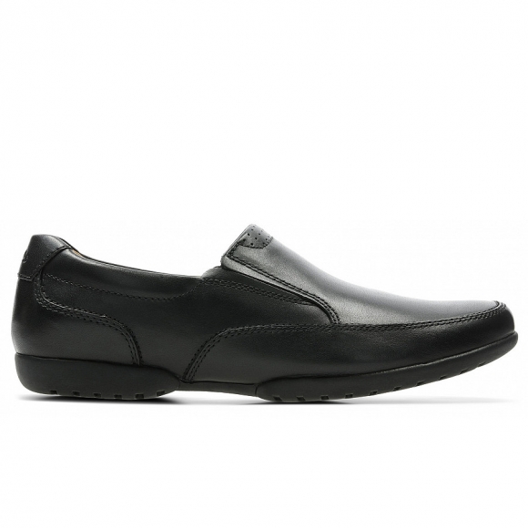 Clarks RECLINE FREE Slipper in BLACK LEATHER