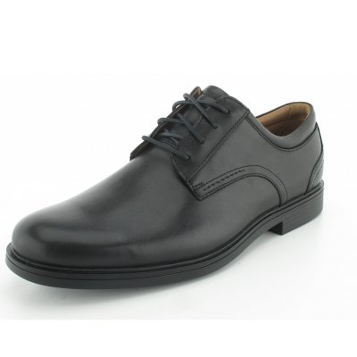 Clarks Un Aldric Lace Black Leat Schnürer in schwarz