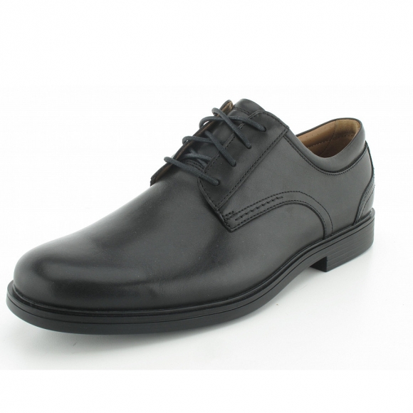 Clarks Un Aldric Lace Black Leat Schnürer in schwarz