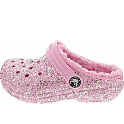 Crocs Classic Lined GlitterClog Clogs in flamingo Crocs Classic Lined GlitterClog Clogs in flamingo