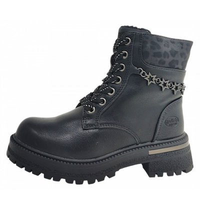 Dockers by Gerli Schnürstiefel in schwarz/silber 155 Dockers by Gerli Schnürstiefel in schwarz/silber 155