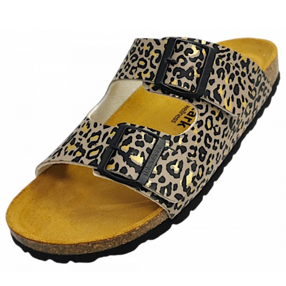 Dr. Stark Pantolette in beige/leop 353/08