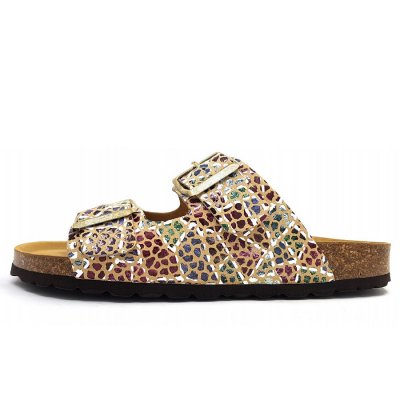 Dr. Stark Puzzle N°7 Pantolette in beige multi