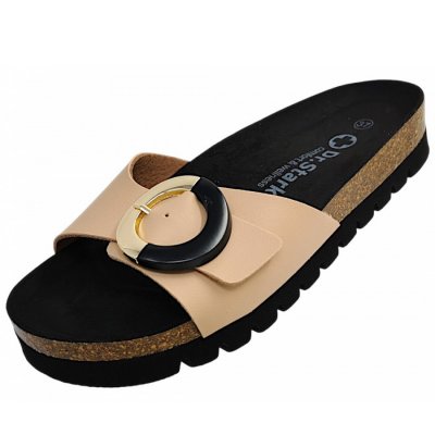 Dr. Stark Pantolette in beige/black 353/07