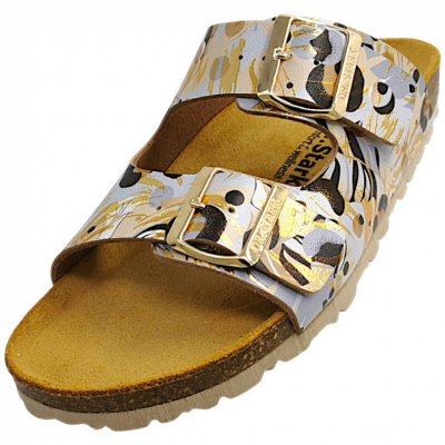 Dr. Stark Pantolette in beige/gold/multi 353/06 Dr. Stark Pantolette in beige/gold/multi 353/06