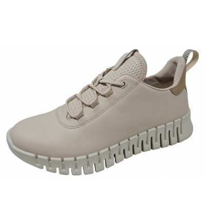 Ecco Gruvv W Sneaker Lea sportlicher Schnürer in limestore powder
