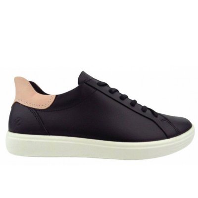 Ecco Soft 7 Women sportlicher Schnürer in BLACK/ROSE DUST