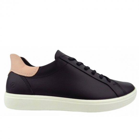 Ecco Soft 7 Women sportlicher Schnürer in BLACK/ROSE DUST