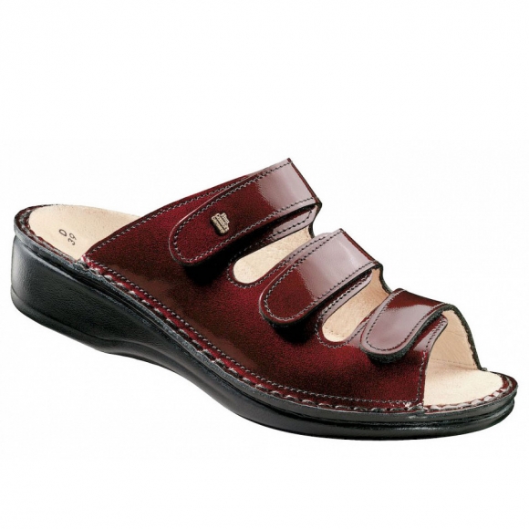 Finn Comfort Pisa Pantolette in Dunkelrot