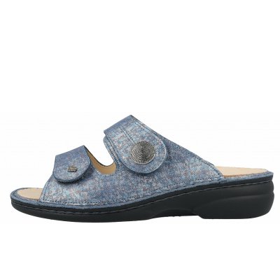 Finn Comfort Sansibar Strada jeans Pantolette in Strada jeans