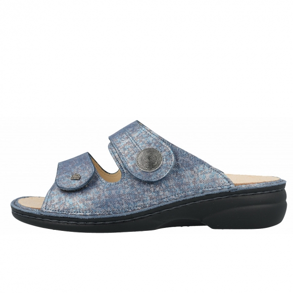 Finn Comfort Sansibar Strada jeans Pantolette in Strada jeans