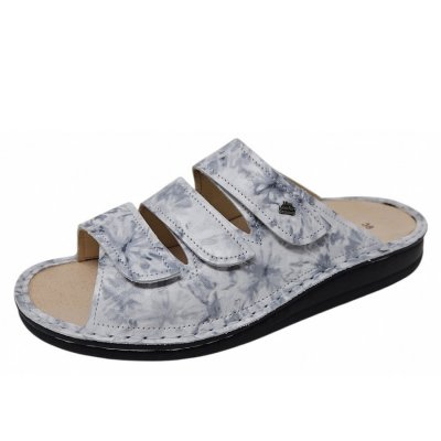 Finn Comfort Korfu Pantolette in grau melliert