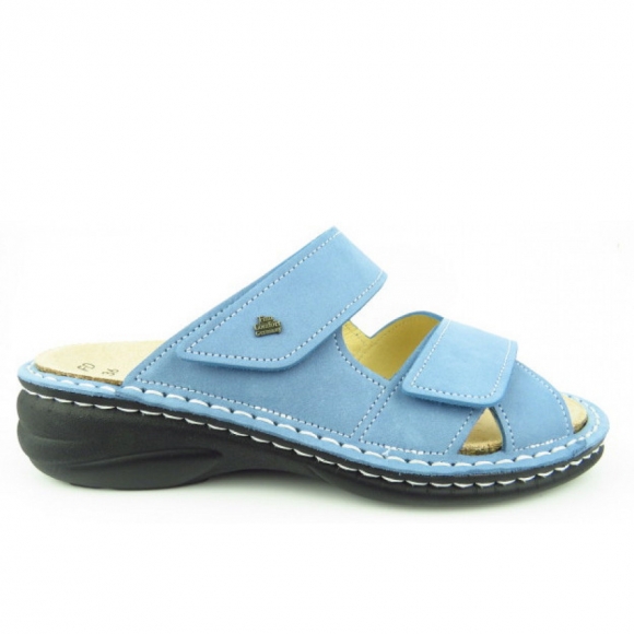 Finn Comfort Melrose Nubuk Pantolette in hellblau