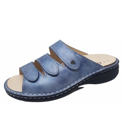 Finn Comfort Hellas Pantolette in jeans blau