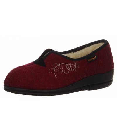 Fischer Markenschuhe Hausschuhe in dunkelrot Fischer Markenschuhe Hausschuhe in dunkelrot