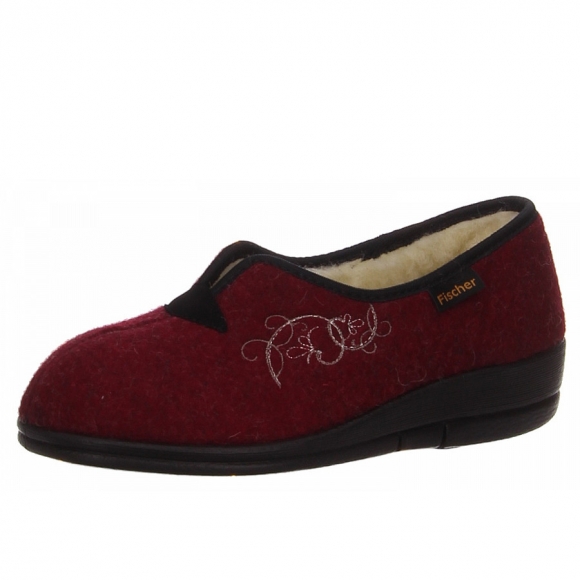 Fischer Markenschuhe Hausschuhe in dunkelrot