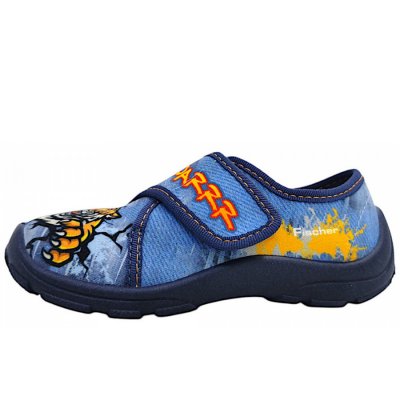 Fischer Markenschuhe Hausschuh in blau/bunt 559