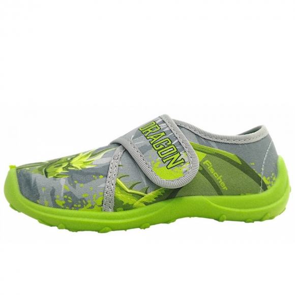 Fischer Markenschuhe Boogy Klettschuh in graugrün 664
