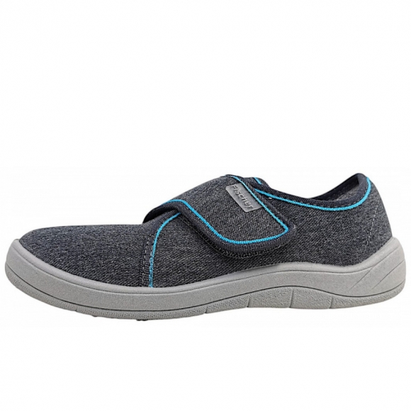 Fischer Markenschuhe Hausschuh in jeansgrau 601