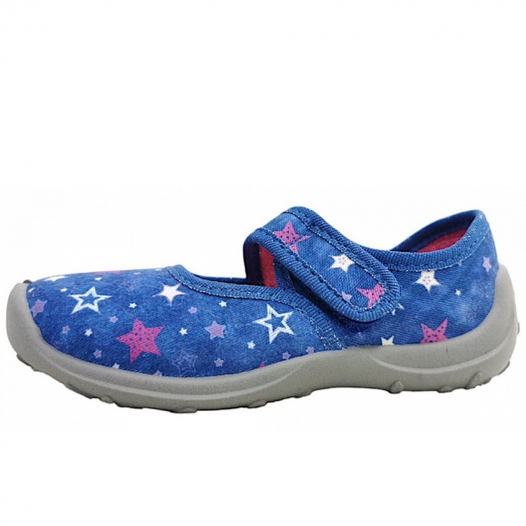 Fischer Markenschuhe Boogy Hausschuh in 555- Blau