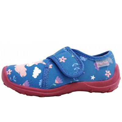Fischer Markenschuhe Hausschuh in blau/pink 507 Fischer Markenschuhe Hausschuh in blau/pink 507