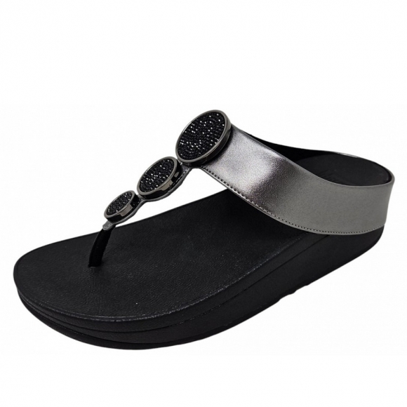 fitflop Halo Bead Circle Zehensteg in pewter black