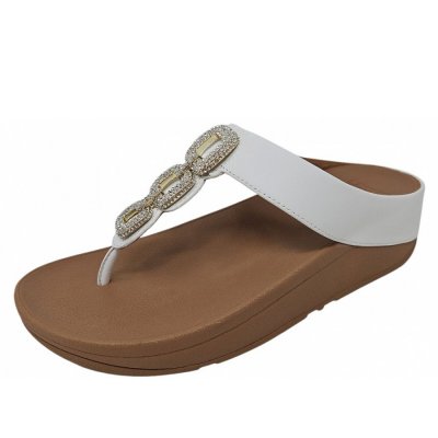 fitflop Fino Chrystal chain Zehentrenner in urban white