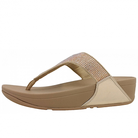 fitflop Lulu Crystal Embellished Pantolette in Latte Beige