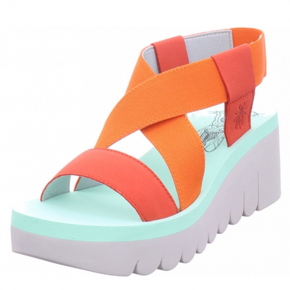Fly London Keilsandalen in orange