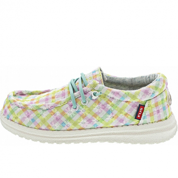 Fusion sportlicher Schnürer in Floral vichy yellow green