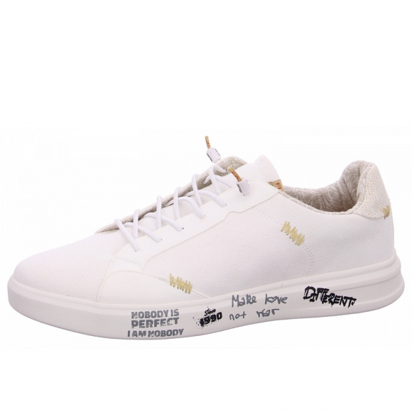Fusion Leinenschuh in washed canvas white