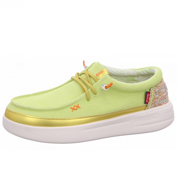 Fusion Leinenschuh in metalic lime