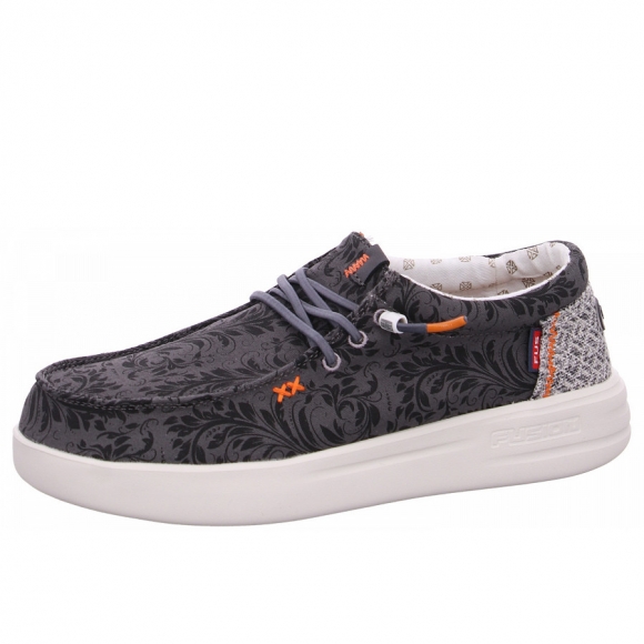Fusion Slipper in flowers black