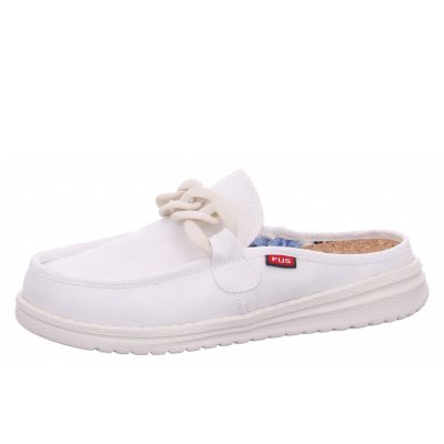 Fusion Pantolette in washed canvas white