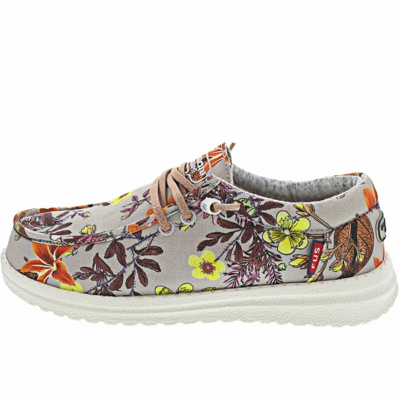 Fusion sportlicher Schnürer in Flowers grey orange
