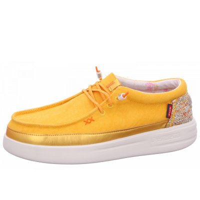 Fusion Leinenschuh in metalic yellow