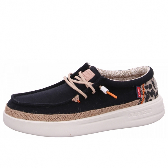 Fusion Leinenschuh in black