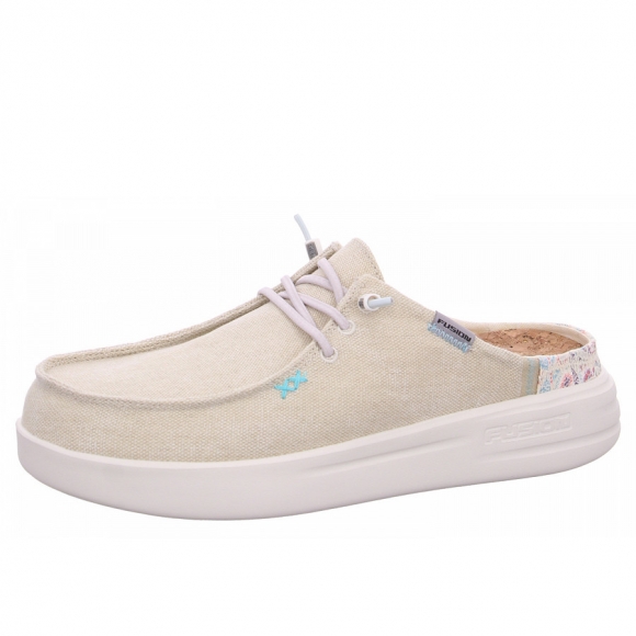 Fusion Slipper in washed canvas beige