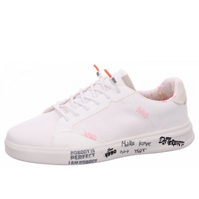 Fusion Leinenschuh in washed canvas white