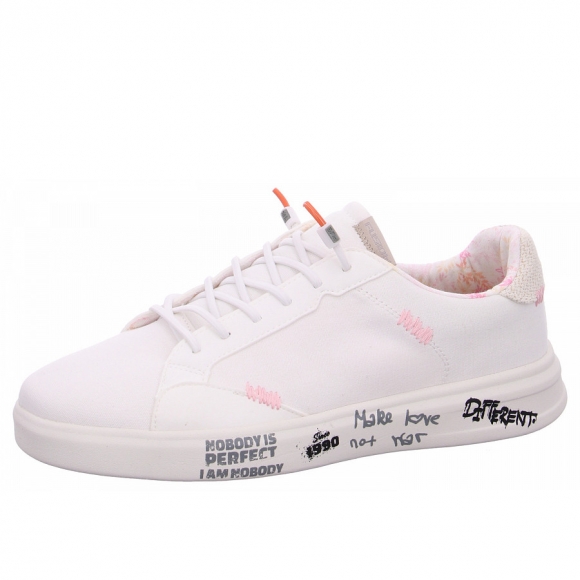 Fusion Leinenschuh in washed canvas white