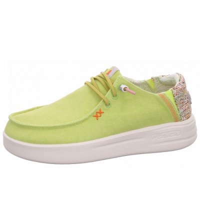 Fusion Slipper in washed canvas lime